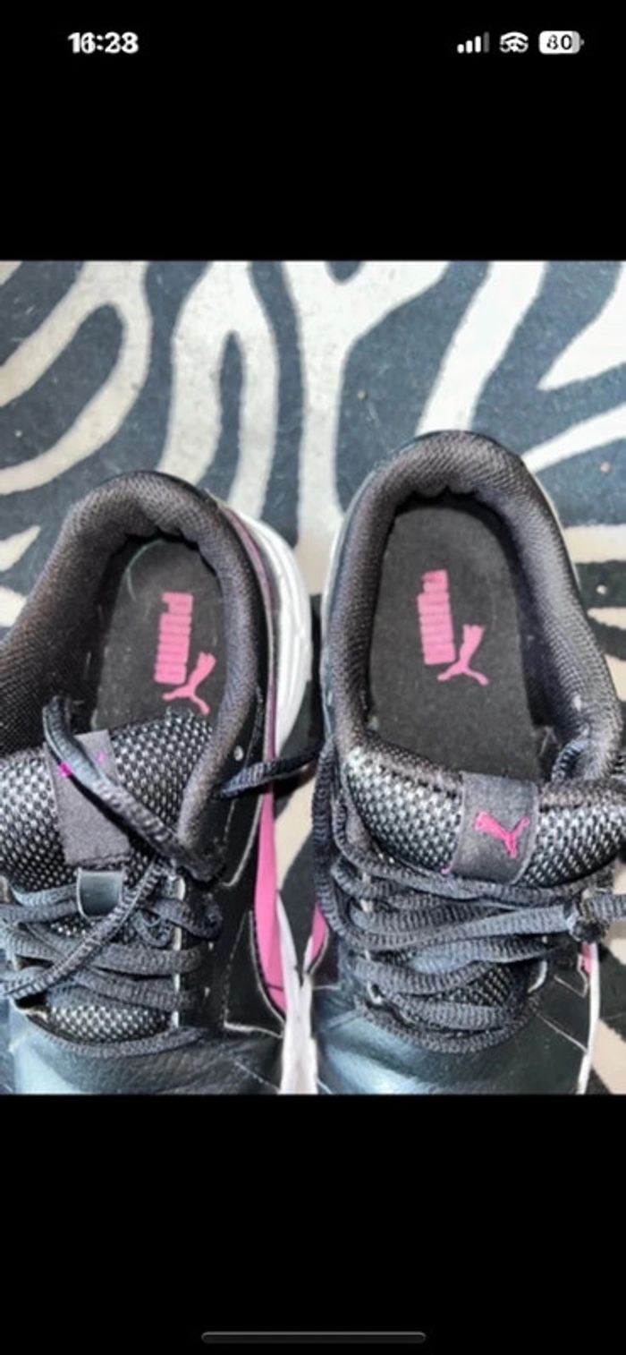 Baskets Puma noir rose taille 37 - photo numéro 3