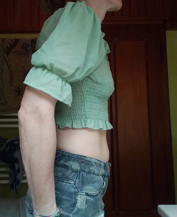 Blouse femme croq top verte claire Shein - photo numéro 7