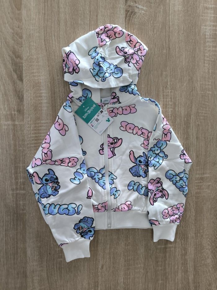 Sweat zippé à capuche 'Stitch' de 'Disney' - Blanc