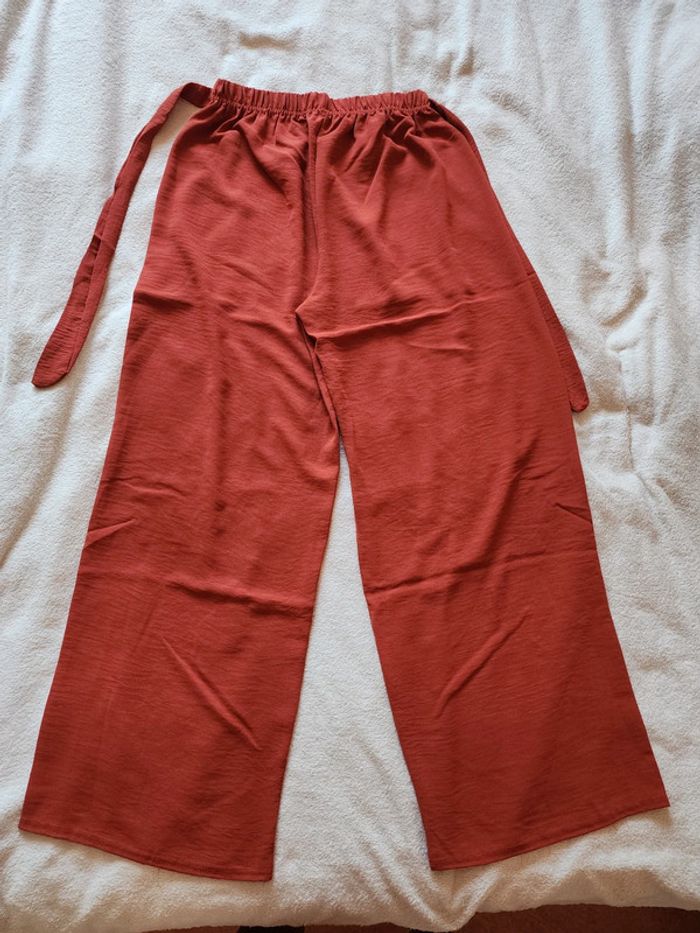 Pantalon à jambes larges / palazzo terracotta TU 36/40 - photo numéro 5