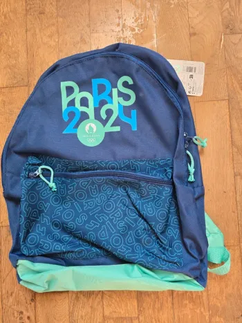 🌟 Sac à dos officiel JO Paris 2024 bleu et turquoise 🌟