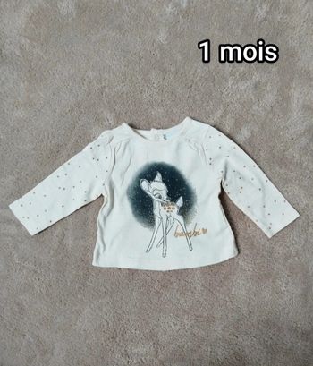 T-shirt manches longues Bambi 1 mois