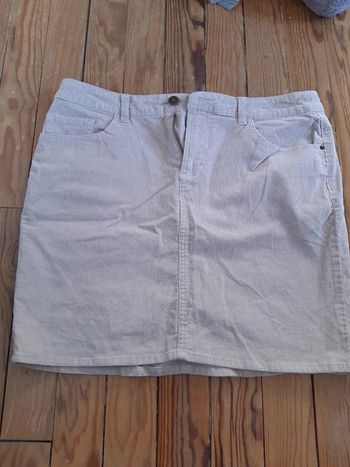 Jupe courte velours beige (40)