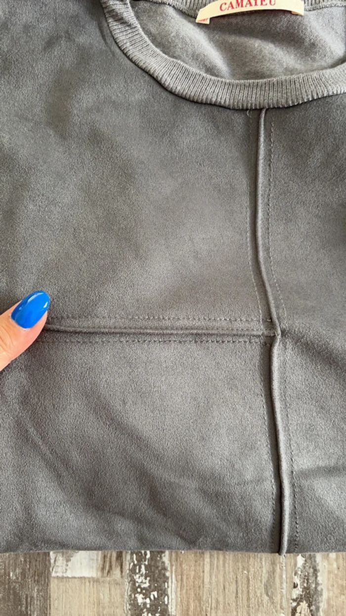 Pull camaïeu en daim T42-44 - photo numéro 8