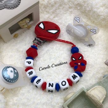 Attache tétine en silicone personnalisé Spiderman 