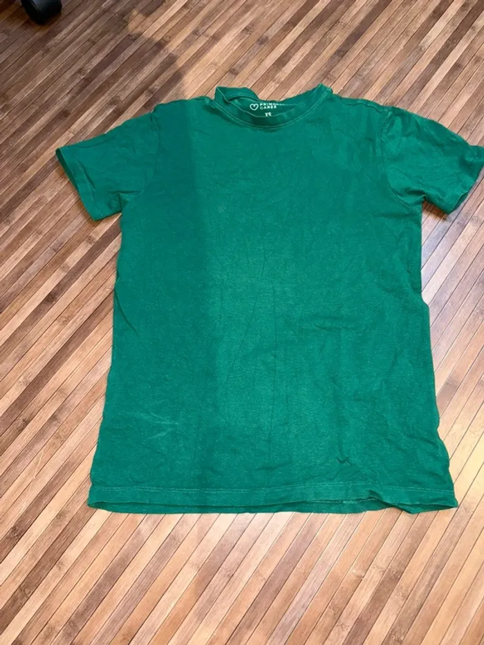 T-shirt Primark XS slim fit vert