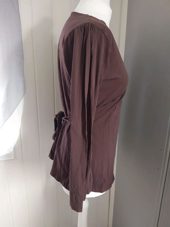 Haut marron cintré col V - photo numéro 2