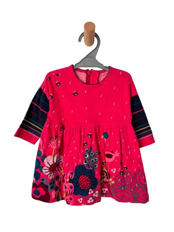 Robe à manches longues fuchsia - Catimini 12 mois (74cm)