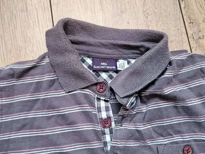 Polo manches courtes rayé violet et blanc Sergent Major 5 ans - photo numéro 5
