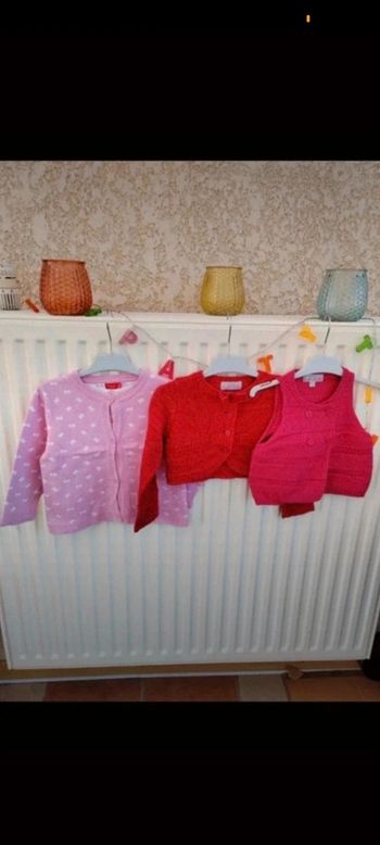 🌸 Lot 3 gilets 2 ans Lisa Rose