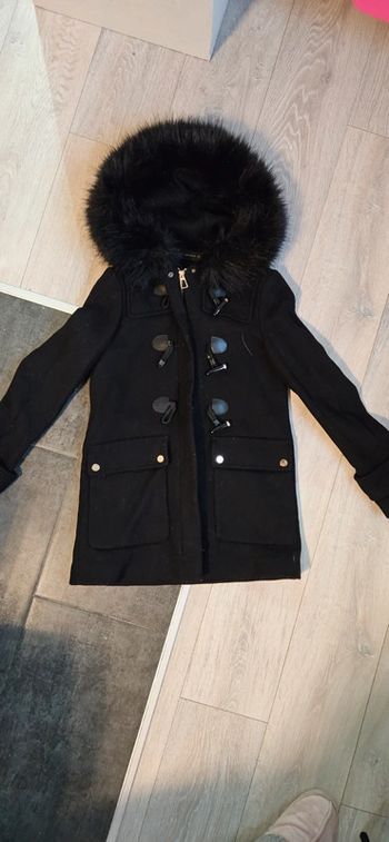 Manteau noir classique avec capuche, Zara Woman, taille XS/24