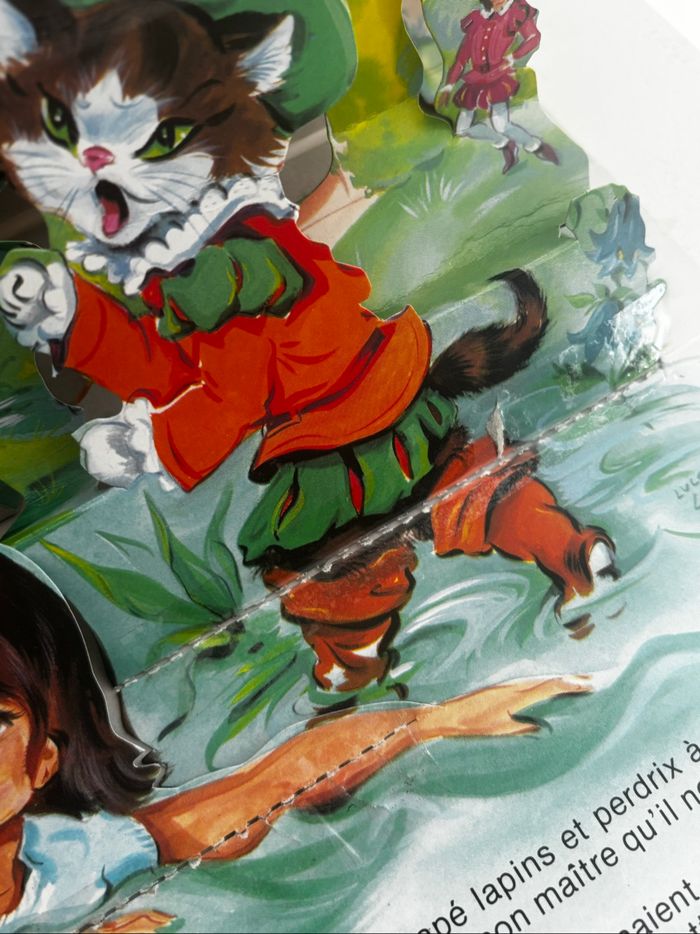 Livre pour enfants vintage années 80 Le chat botté pop up - photo numéro 3
