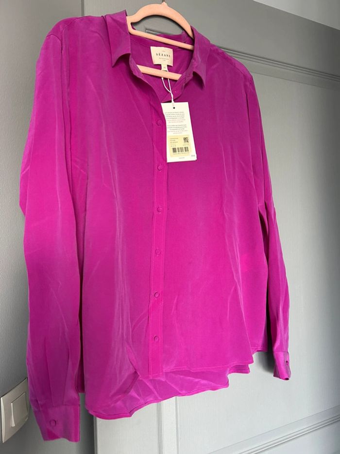 Chemise Sézane Ann rose fuchsia T. 42 neuve - photo numéro 2