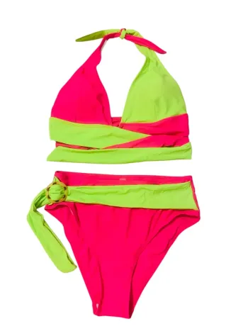 Bikini croisé bicolore taille l 🍭🍭