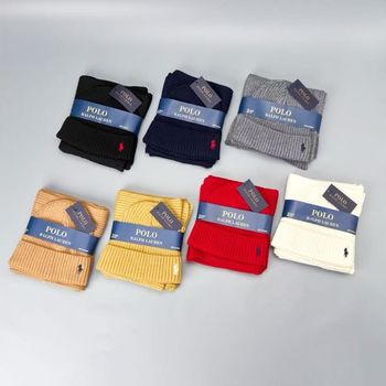 Set bonnet et écharpe Ralph Lauren noir / Neuf 