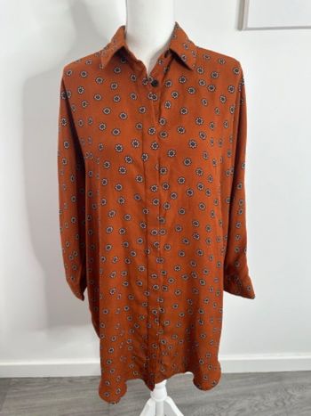 Robe chemise oversize à fleurs marguerites Terra Cotta T40 L