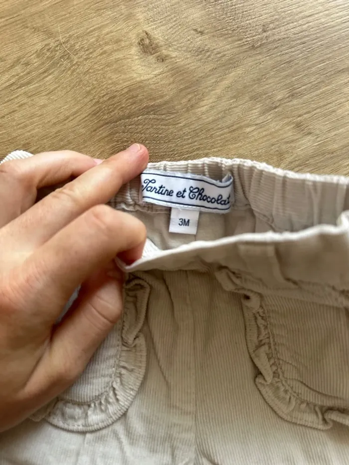 Pantalon velour côtelé tartine et chocolat - photo numéro 3