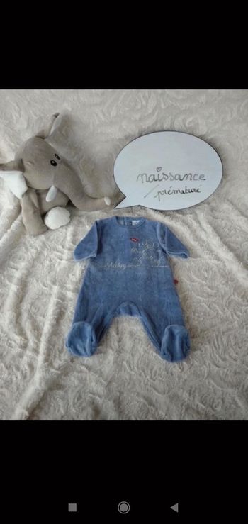 Pyjama grenouillère velours Garçon 00mois naissance prématuré Mickey Disney Baby