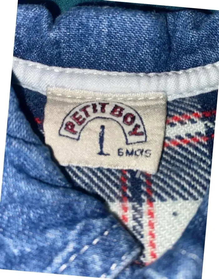 Chemise en jean garçon vintage 6 mois doublée polaire - photo numéro 3