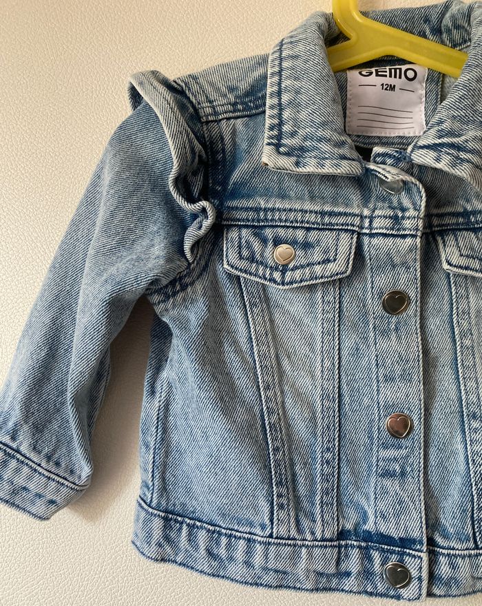 veste en jeans épaules volantées bébé 12 mois - photo numéro 2