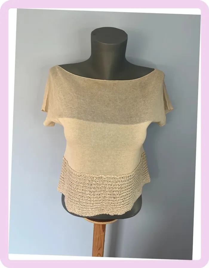 T-shirt court Sarah Pacini sable - Taille unique - Manches courtes