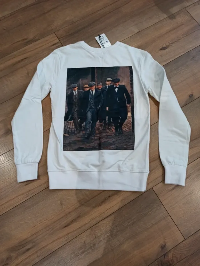 Pull blanc homme manches longues S
