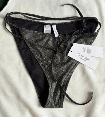 Bas de bikini échancré argenté et iridescent Calvin Klein