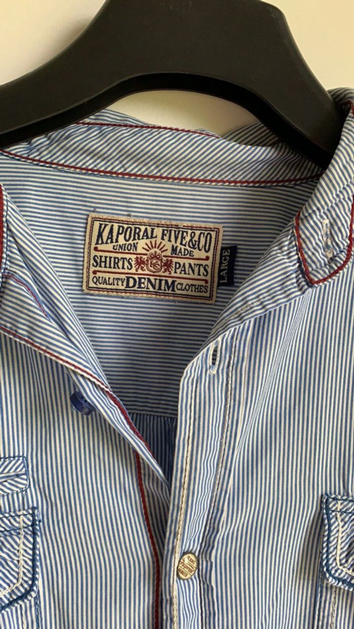 Chemise à rayures Kaporal (bleu clair), L - photo numéro 2