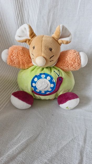 Peluche kaloo  boule souris verte