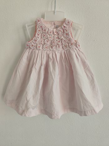 Robe bébé fille Tartine et Chocolat 6 mois rose fleurs relief – robe cérémonie luxe bébé