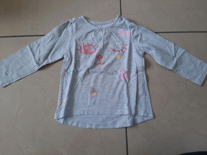 Lot de 2 tee shirts manches longues fille 86 cm - photo numéro 5