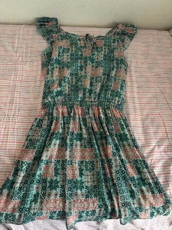 Robe d’été fluide Camaïeu – Motif mosaïque turquoise & corail