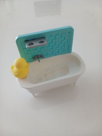 Mini Baignoire de Poupée avec Petit Canard Jaune