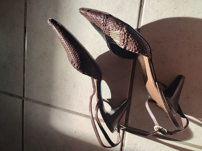 Chaussures ouvertes en cuir tressé - photo numéro 3