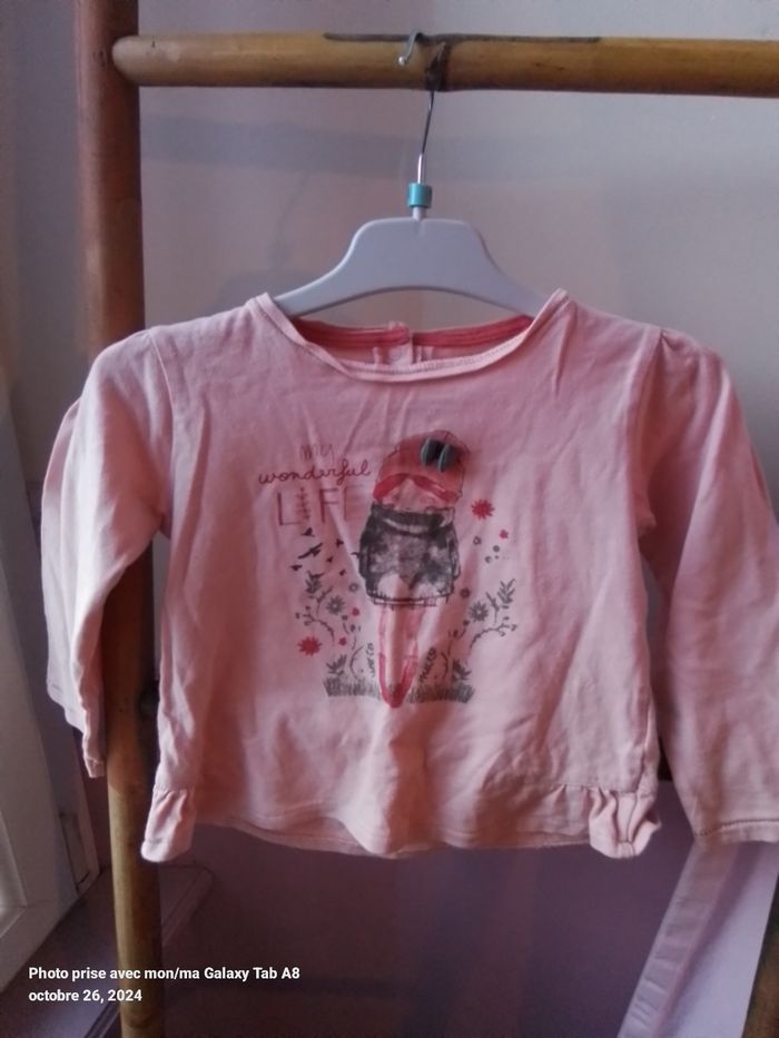 Lot 2 t-shirts manches longues fille 3 ans - photo numéro 3
