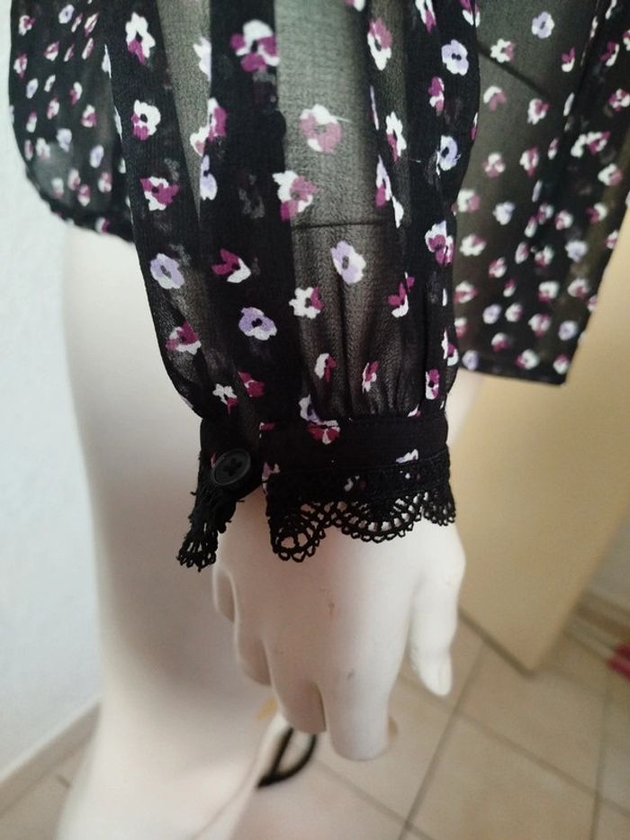 Blouse transparent en mousseline décolleté M/38 - photo numéro 4