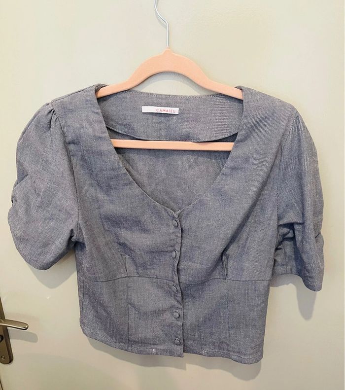 Chemisier Camaïeu – Taille M – Mélange Lin/Viscose/Coton