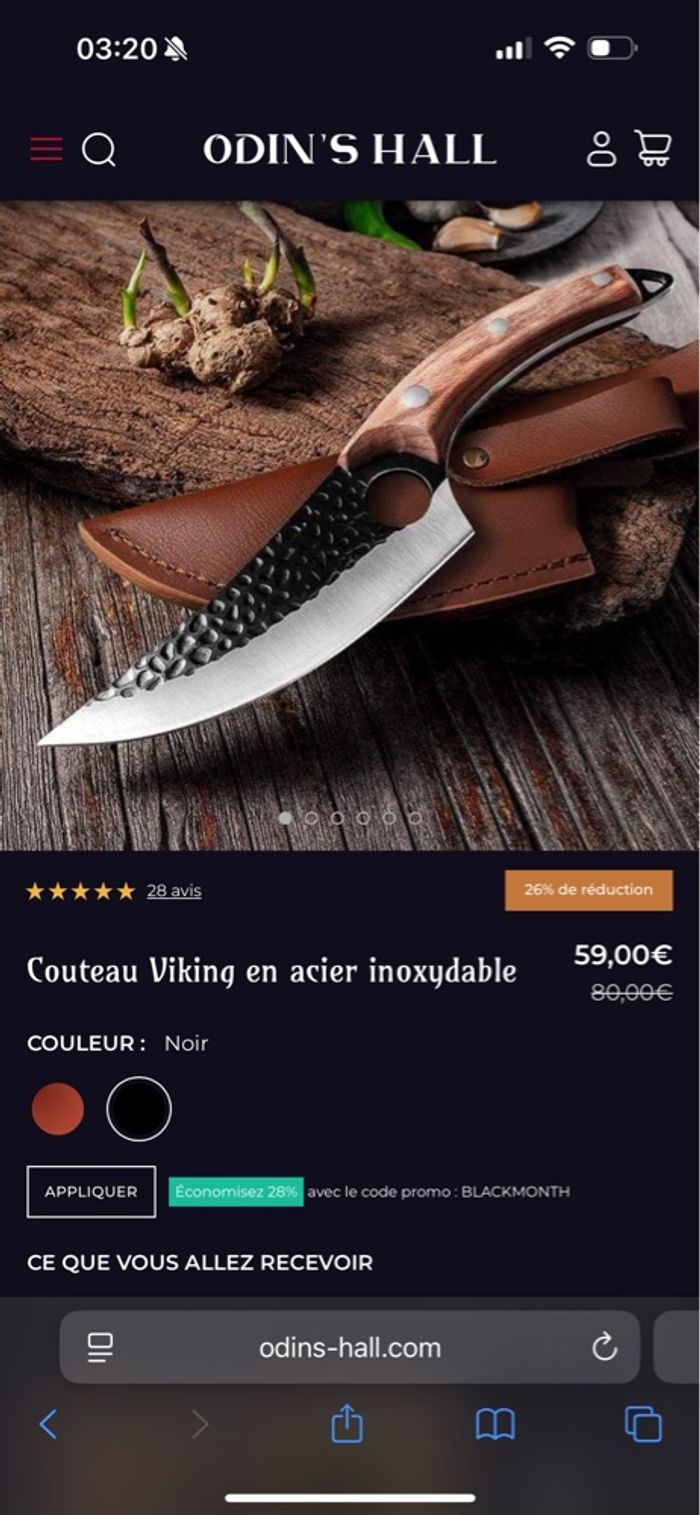 Magnifique Couteau viking en acier inoxydable jamais servie Totalement neuf. - photo numéro 7