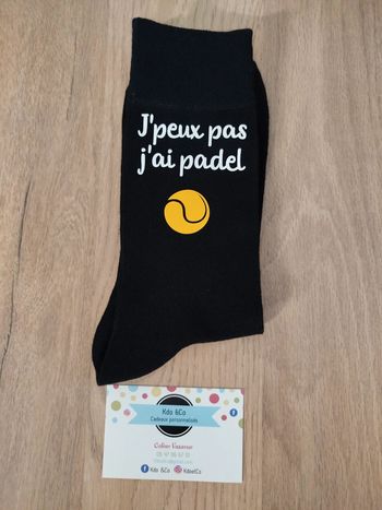Chaussettes noires Jpeux pas j'ai padel 43 46