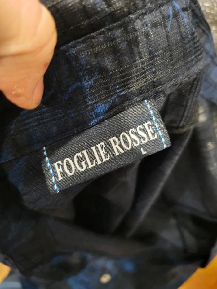 Chemise bleu noir homme taille L 40 folie rosse - photo numéro 5
