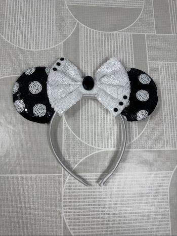 Serre tête Disney noir et blanc pailleté 🖤