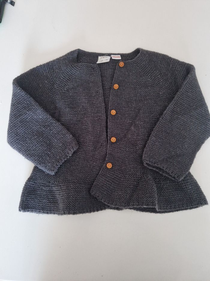 Gilet gris anthracite fille 3/4 ans Zara - photo numéro 3