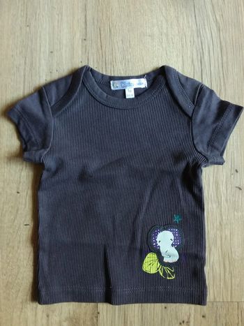 Tee-shirt manches courtes 1 mois baby éléphant