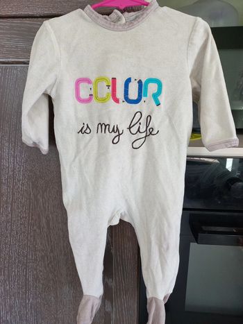 Pyjama mixte velours beige 12 mois Kitchoun