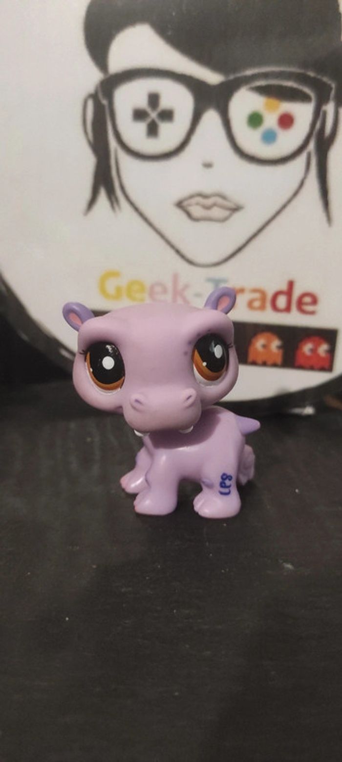 Littlest Petshop Pet Shop LPS Hippopotamus Hippopotame 2043 Violet Athentic
