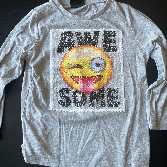 Tee shirt manches longues smiley 5 ans