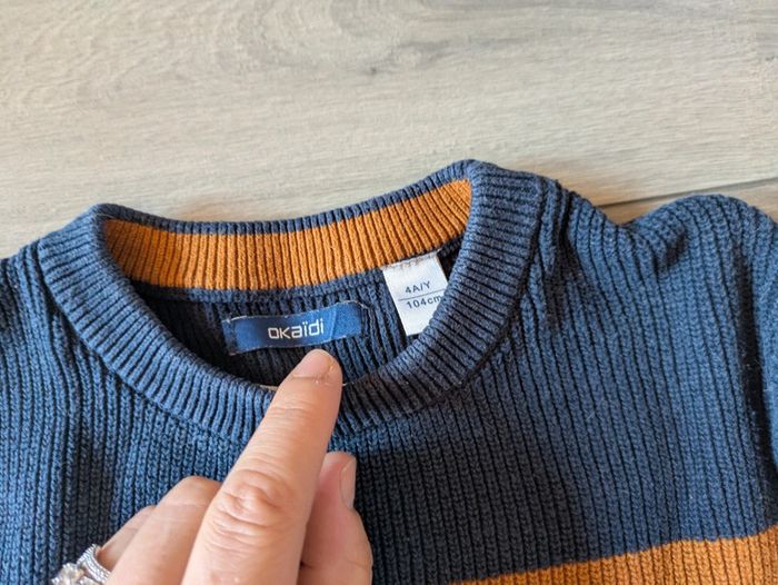 Pull bleu marine Okaïdi 4 ans - photo numéro 2