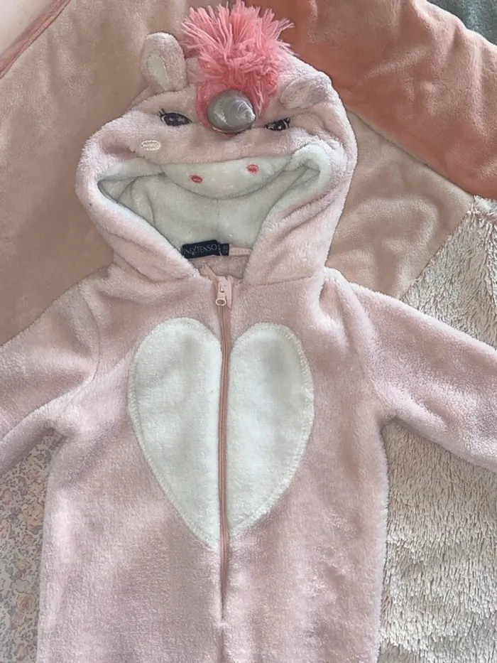Combinaison pyjama Inextenso bébé licorne rose 🦄 80 cm - photo numéro 5