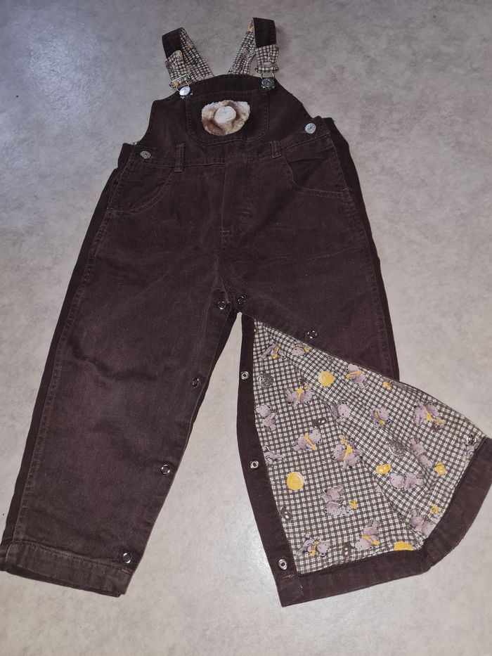 salopette marron vintage Kiabi garçon 2/3 ans - photo numéro 2