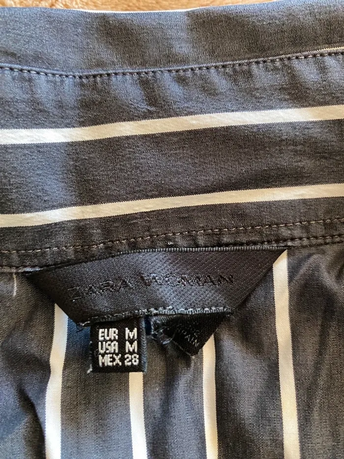 Chemise rayée anthracite blanc Zara - photo numéro 3
